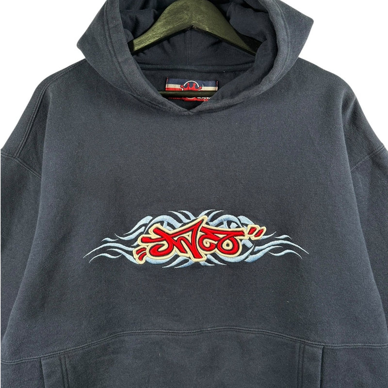 Vintage JNCO Graffiti Logo Tribal Embroidered Hoodie