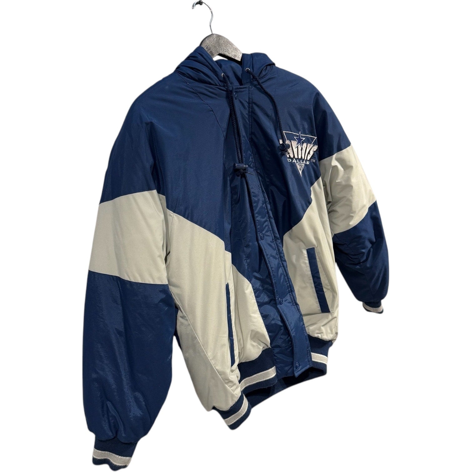Vintage Logo 7 Dallas Cowboys Spellout NFL Puffer Jacket