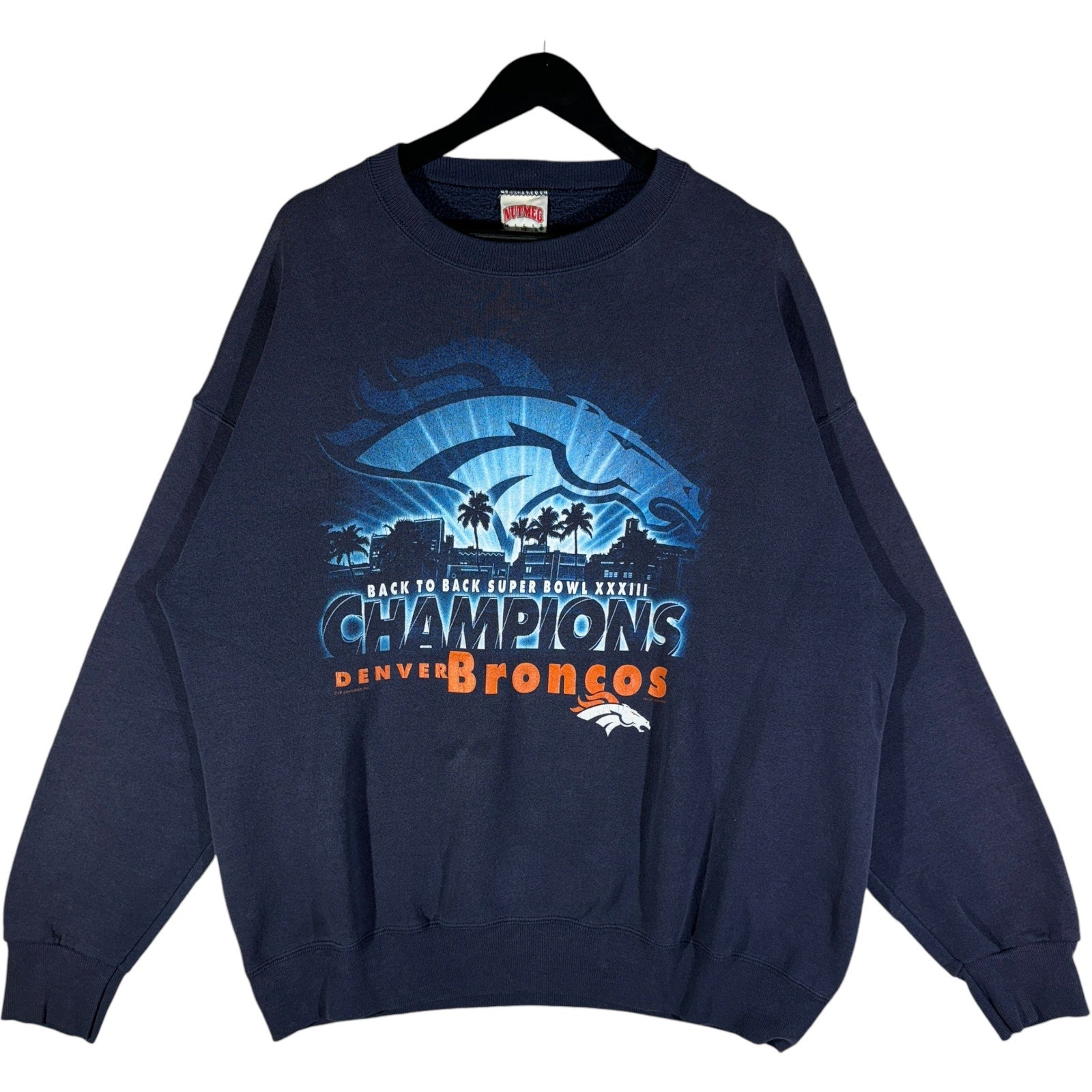 Vintage Nutmeg Denver Broncos Super Bowl 33 NFL Crewneck