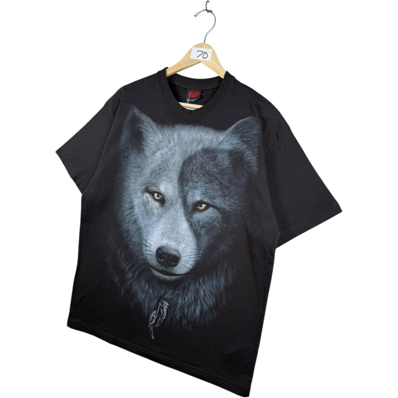 Vintage Wolf Graphic Print T-Shirt