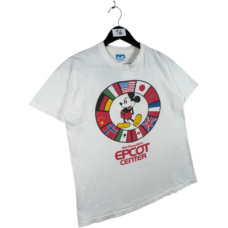 Vintage Disney Center Mickey Mouse Flag Graphic T-Shirt