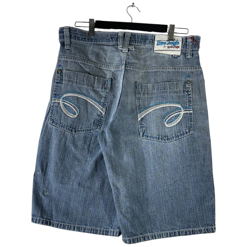 Vintage 5ive Jungle & Co. Embroidered Denim Shorts 36