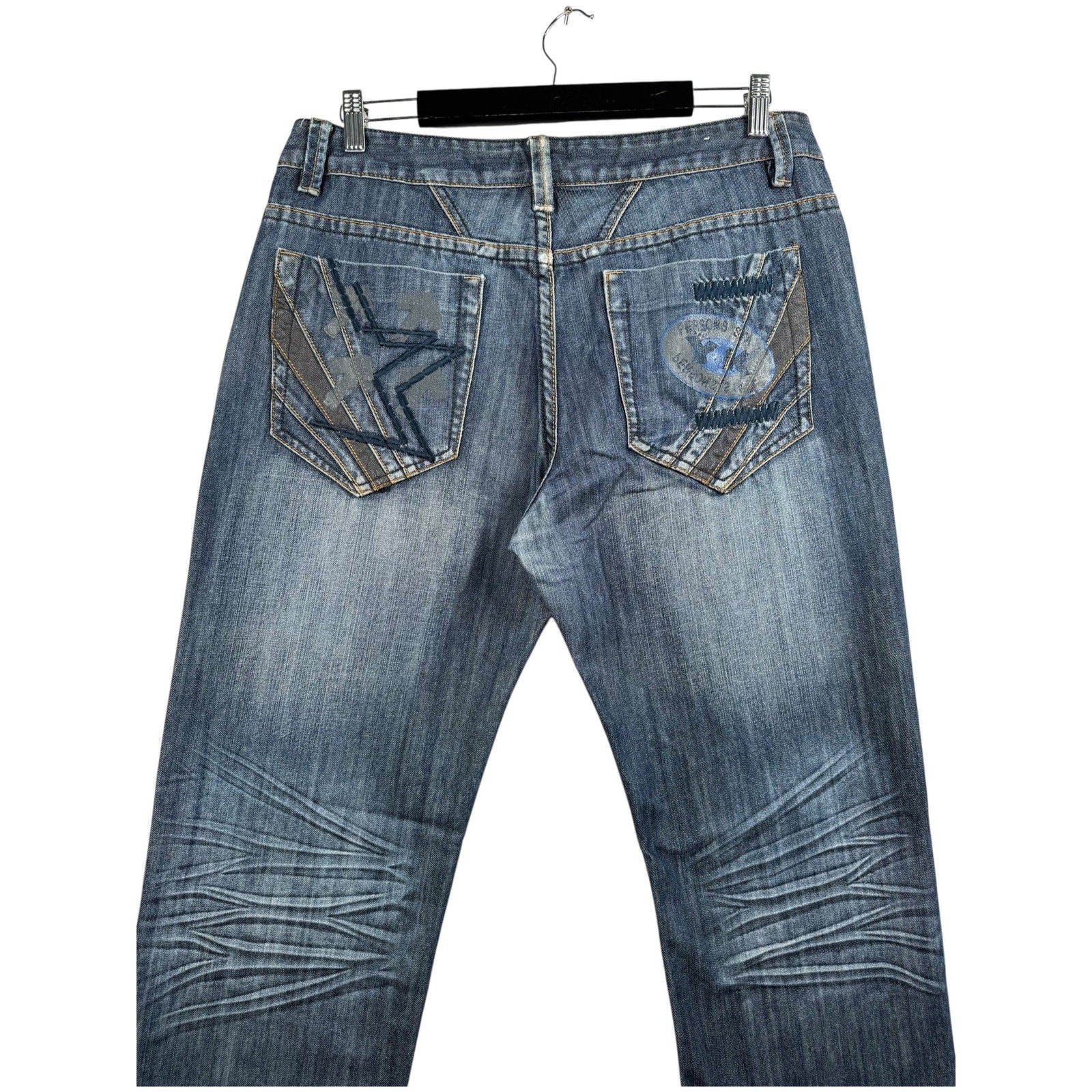 Vintage Qiaojun Faded Straight Leg Denim Jeans 36