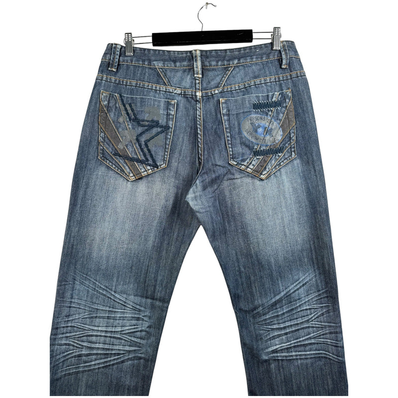 Vintage Qiaojun Faded Straight Leg Denim Jeans 36