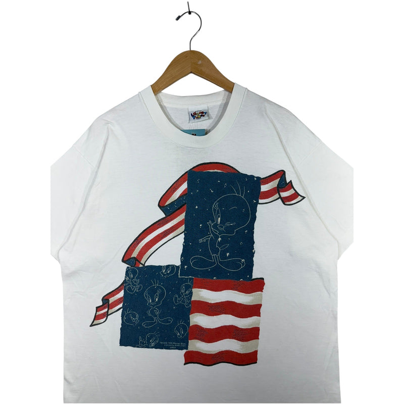 Vintage Looney Tunes Tweety Bird USA Flag T-Shirt