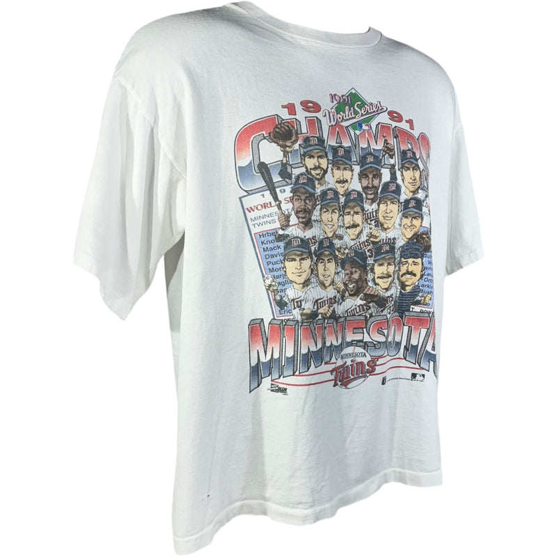 Vintage Minnesota Twins World Series Champions Caricature Tee 1991