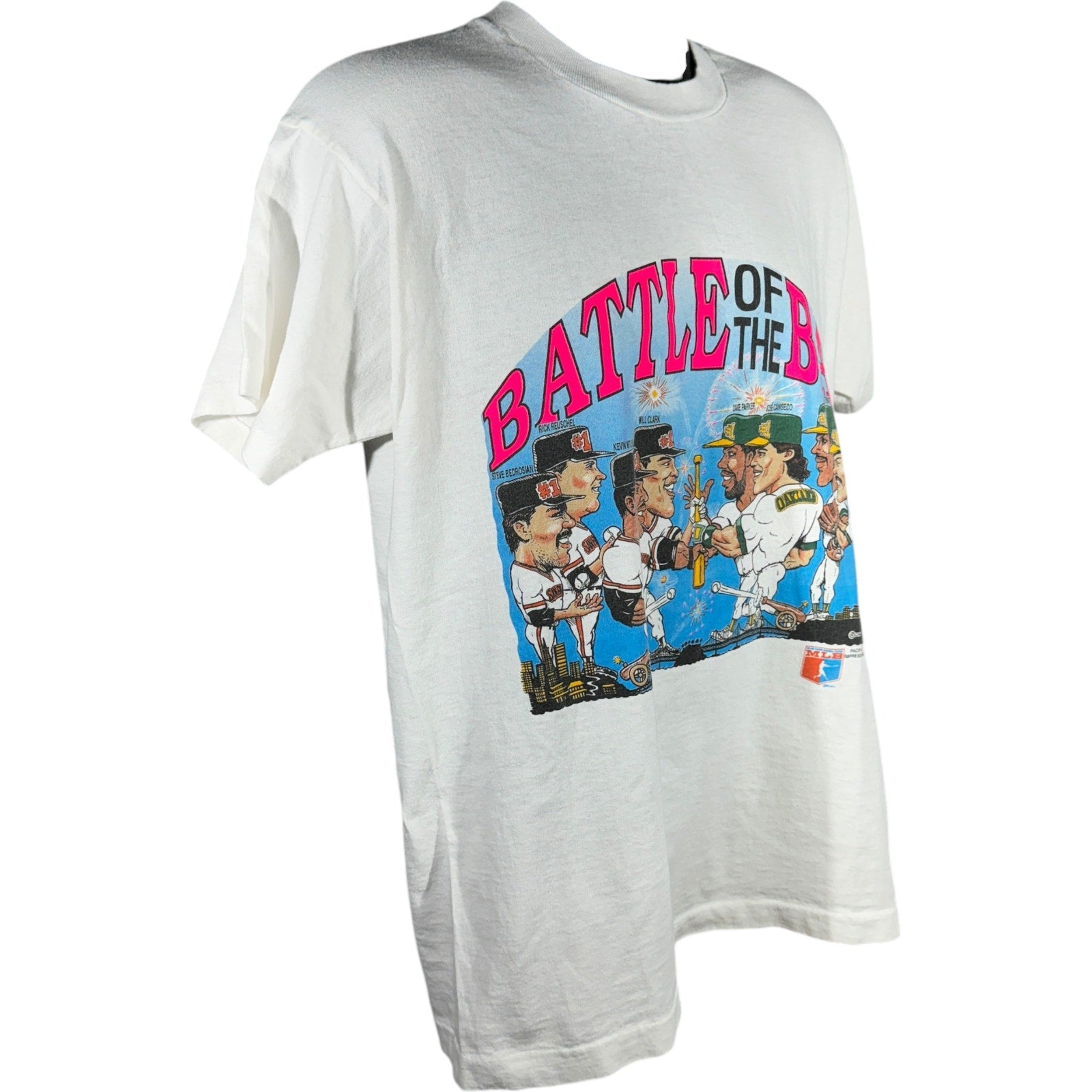 Vintage "Battle Of The Bay" Giants vs Athletics Caricature Tee