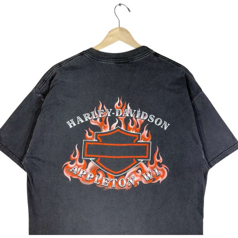 Vintage Harley Davidson Flaming Bald Eagle Tee