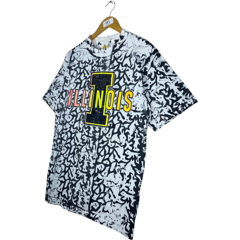 Vintage Illinois Allover Print T-Shirt