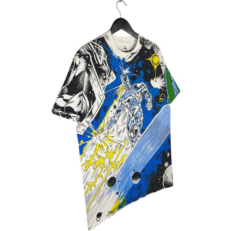 Vintage Marvel Silver Surfer All Over Print Graphic T-Shirt