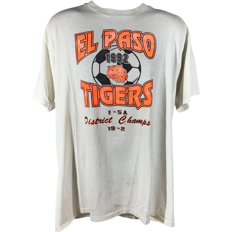 Vintage El Paso Tigers District Champs Soccer Tee 1992