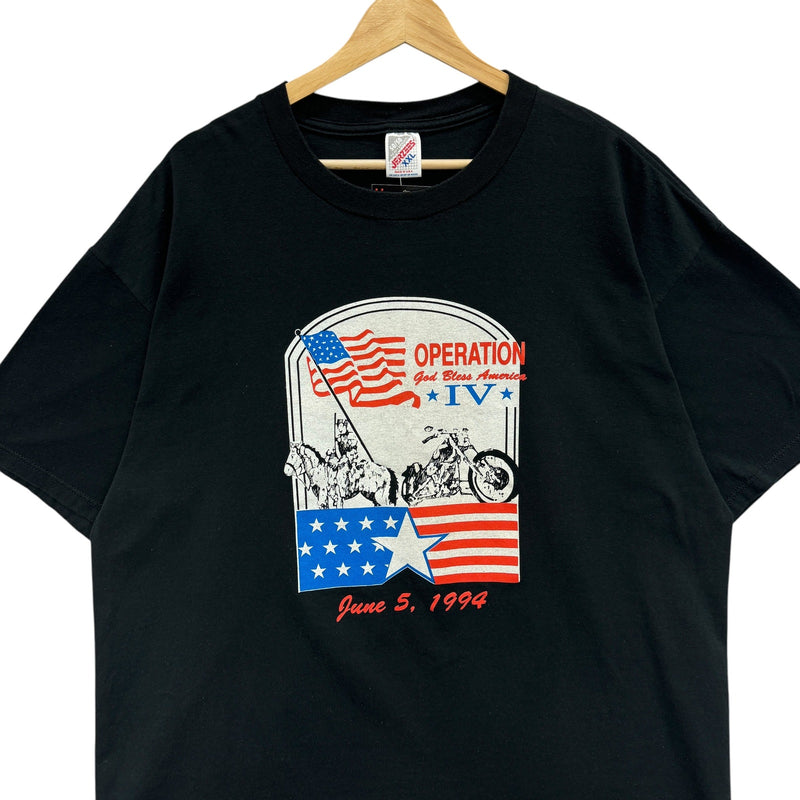 Vintage Motorcyclist Ride For Veterans Promo Tee 90s