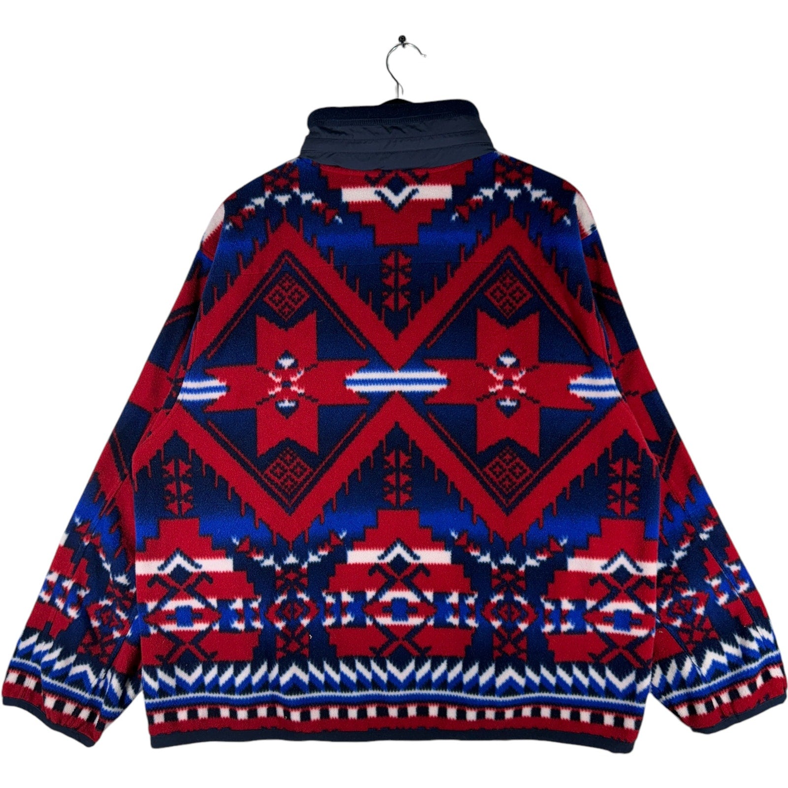 Vintage Polo Ralph Lauren Aztec 1/4 Zip Hidden Hood Fleece