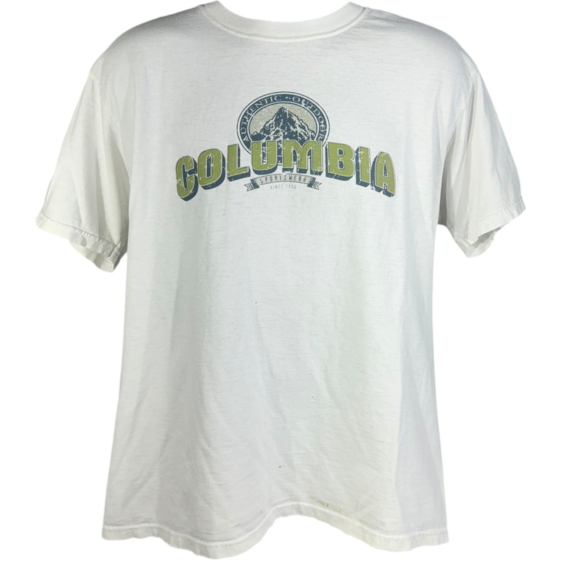 Vintage Columbia Spellout Logo Tee