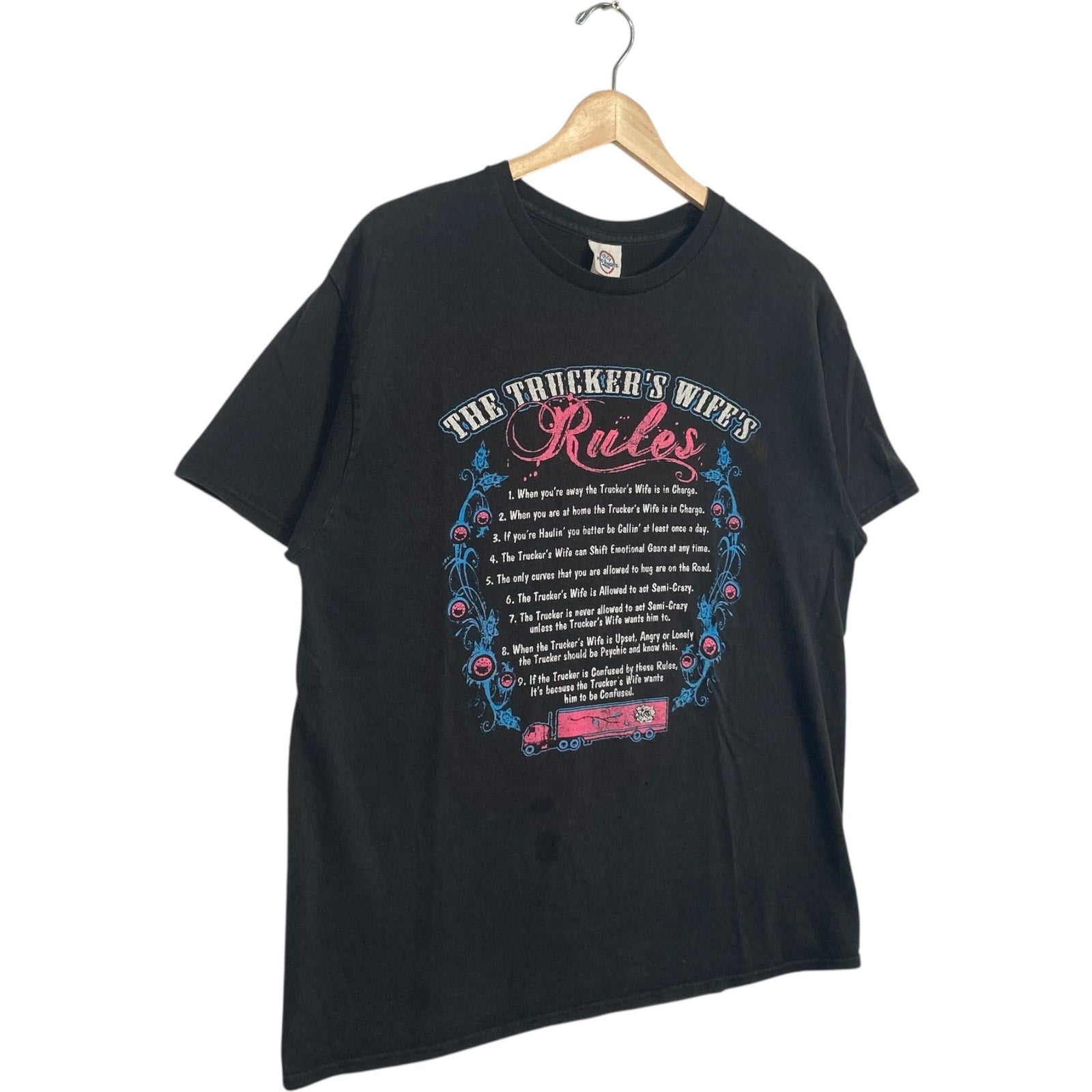 Vintage "The Truckers Wife Rules" Humor Tee