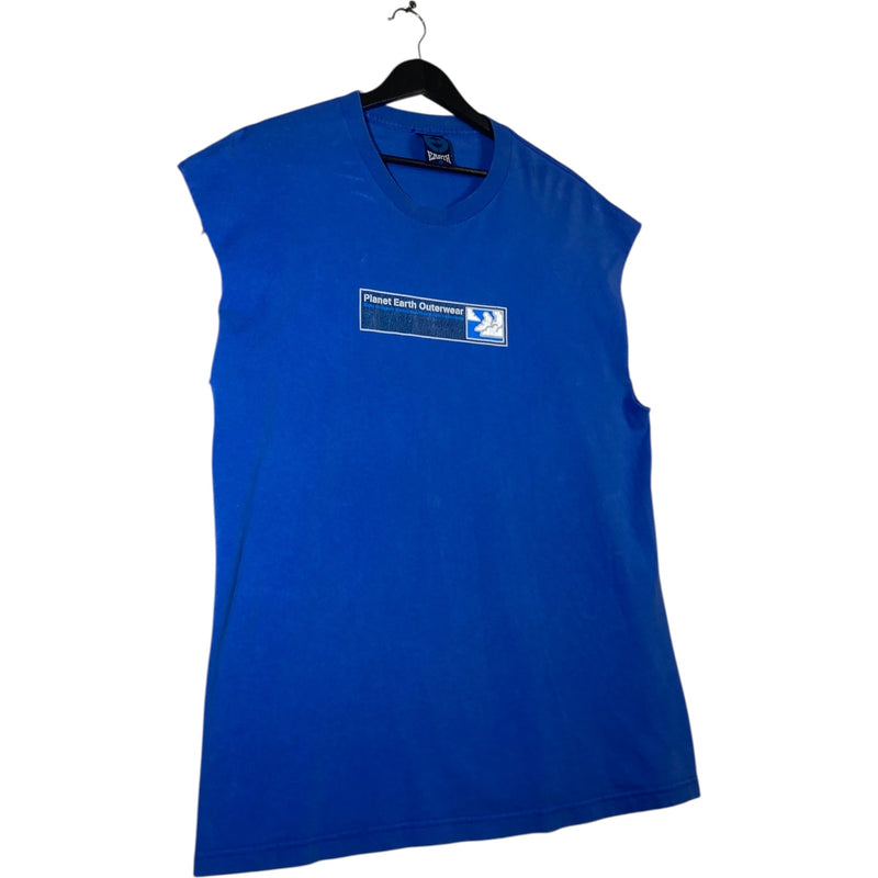 Vintage Planet Earth Crewneck Muscle Sleeves Tank Top