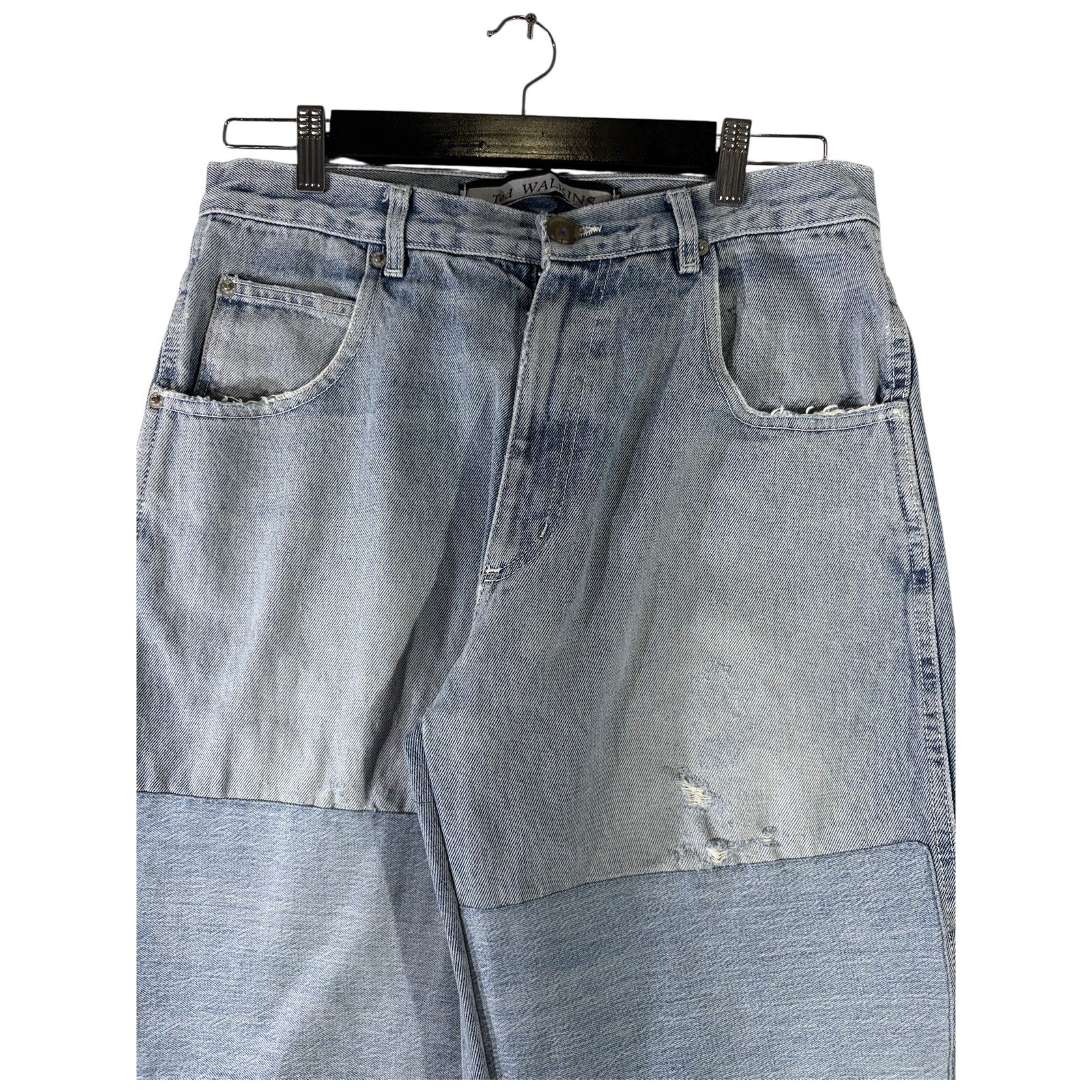 Vintage Ted Walkins Embroidered Denim Carpenter Shorts 32