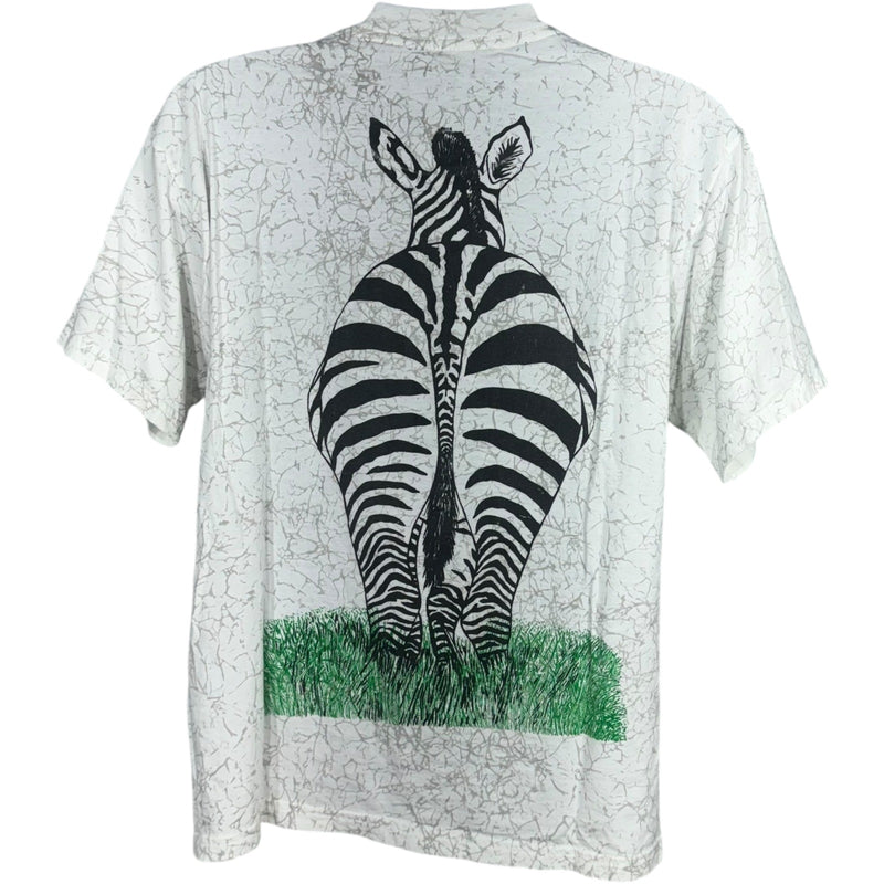 Vintage Zebra Animal Nature Continuation Tee 90s