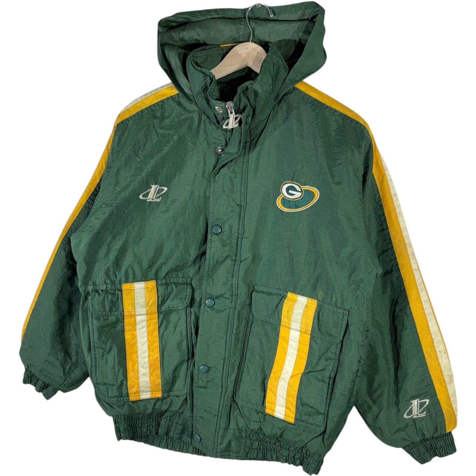 Vintage Youth NFL Logo Athletic Green Bay Packers Puffer Jacket