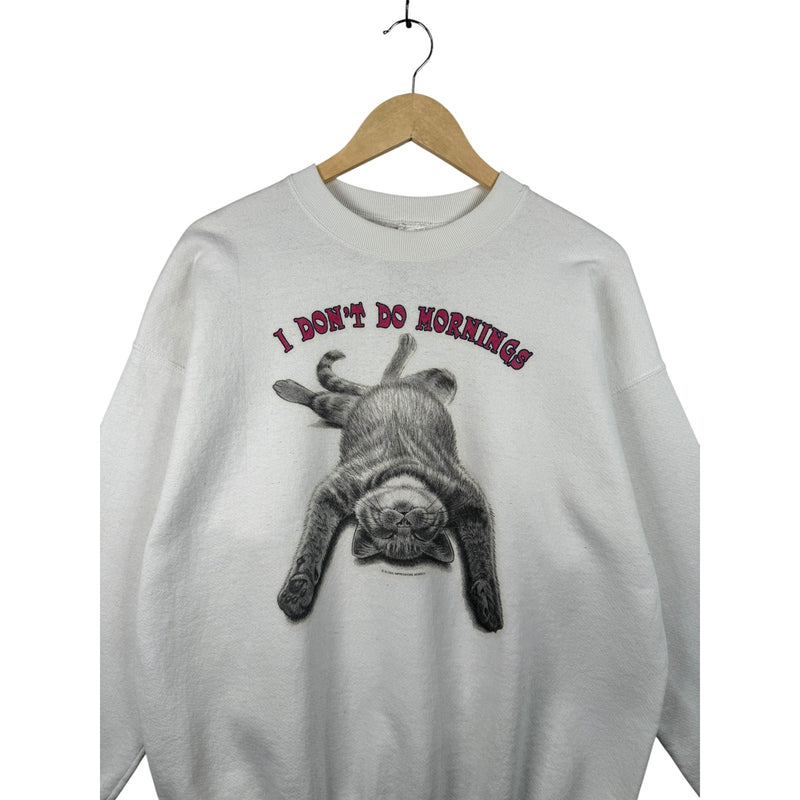 Vintage I Don't Do Mornings Sweatshirt Crewneck