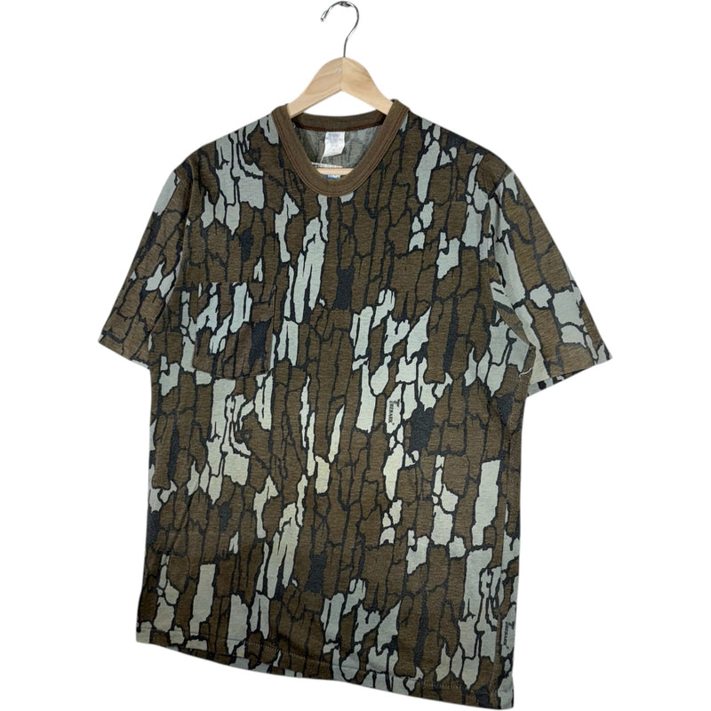 Vintage Trebark Tree Bark Camouflage Pocket Tee