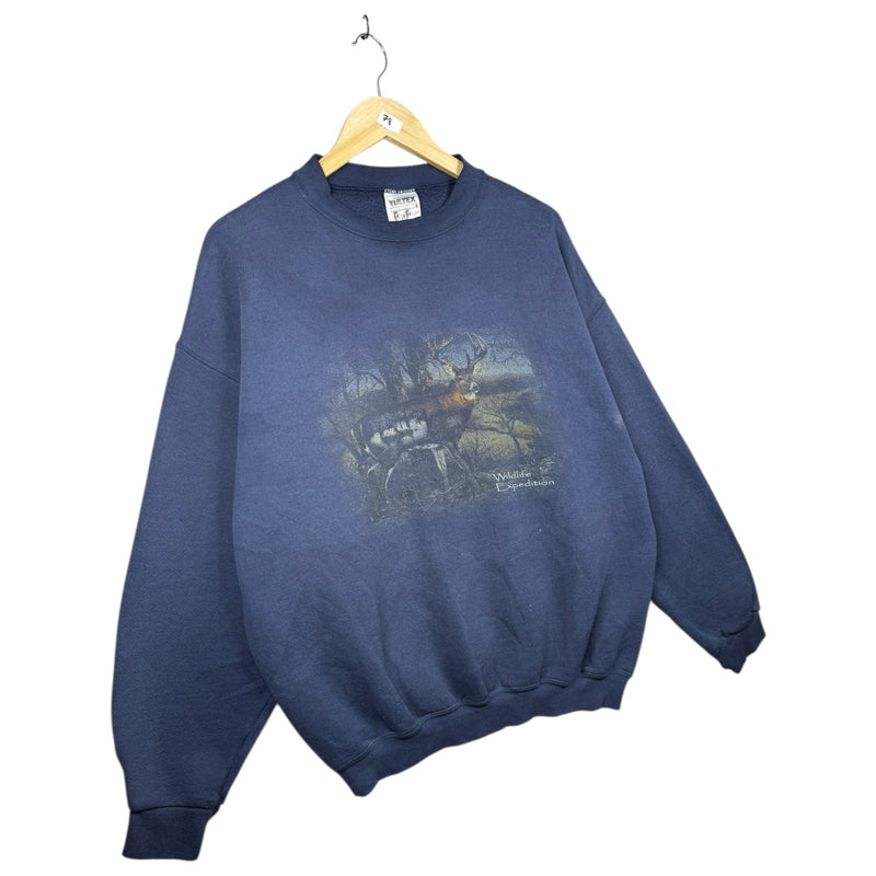 Vintage Wildlife Expedition Deer Graphic Crewneck
