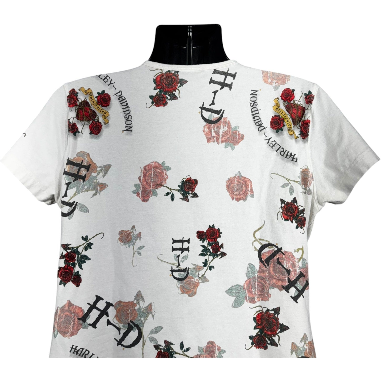 Vintage Women's Harley Davidson Roses AOP Tee
