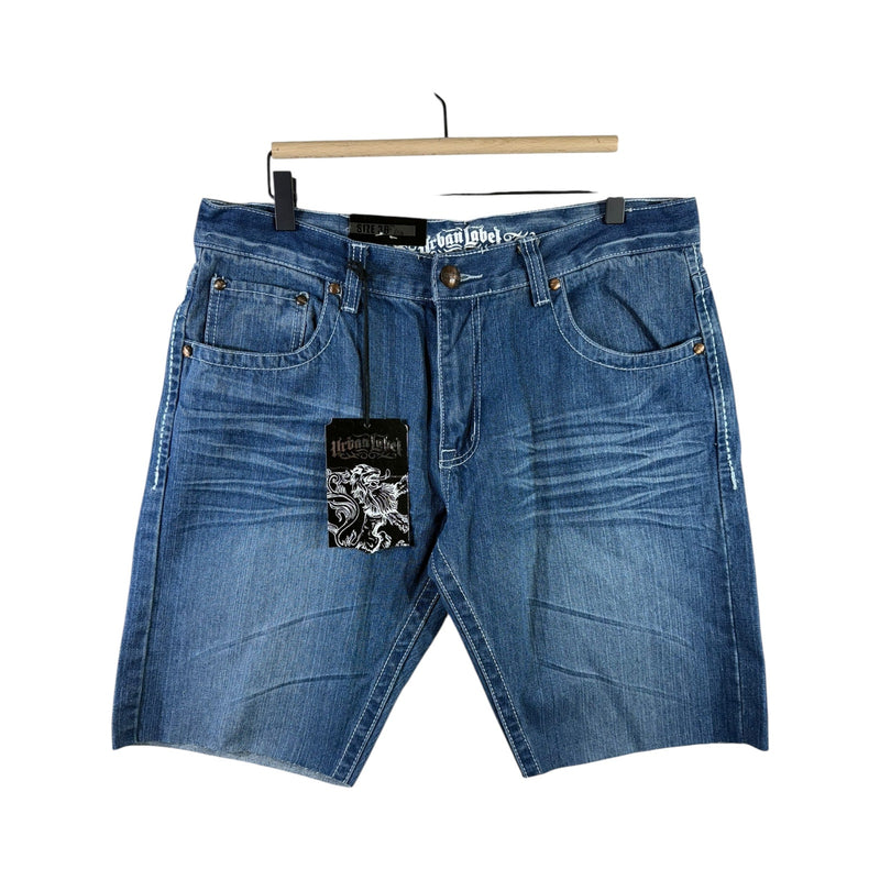 Vintage Urban Label Denim Whiskering Shorts 36