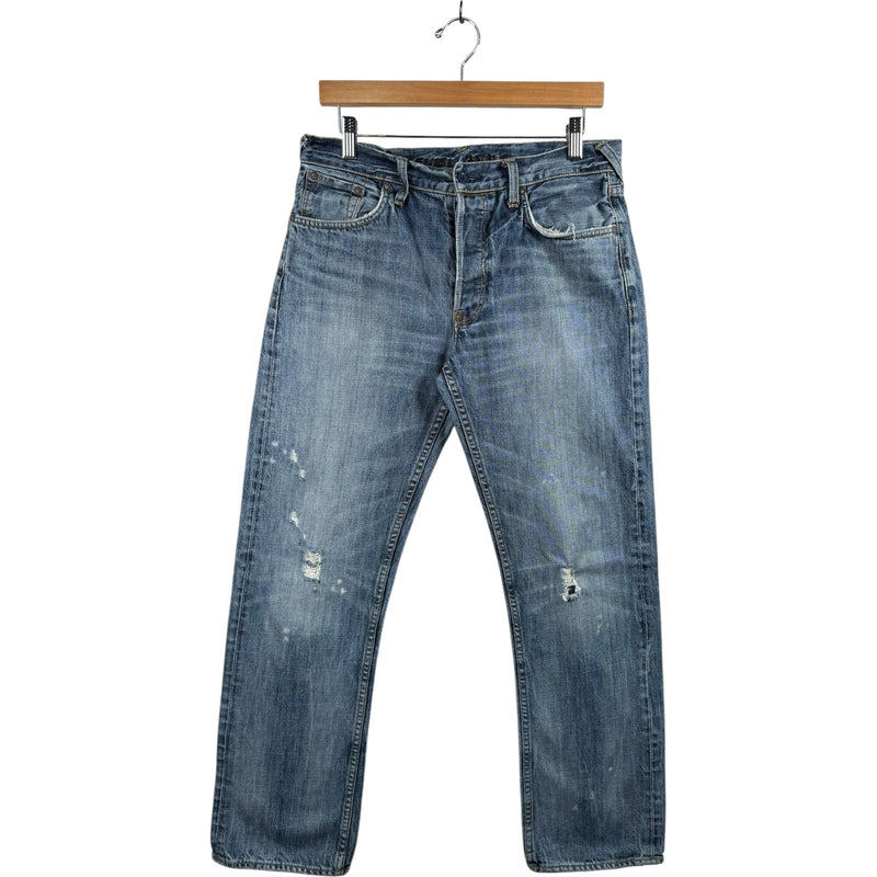 Vintage Distressed Straight Leg Denim Jeans 33