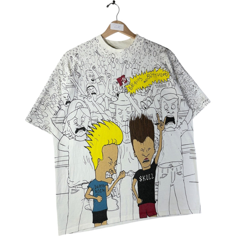 Vintage Beavis and Butt Head All Over Print Graphic T-Shirt