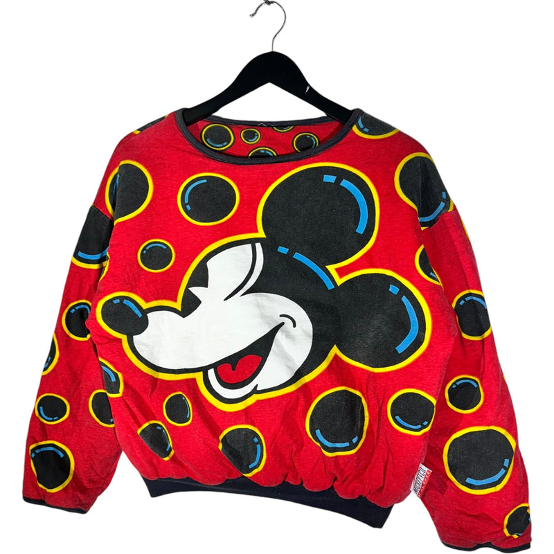 Vintage Woman's Disney Mickey Mouse Reversible AOP Crewneck