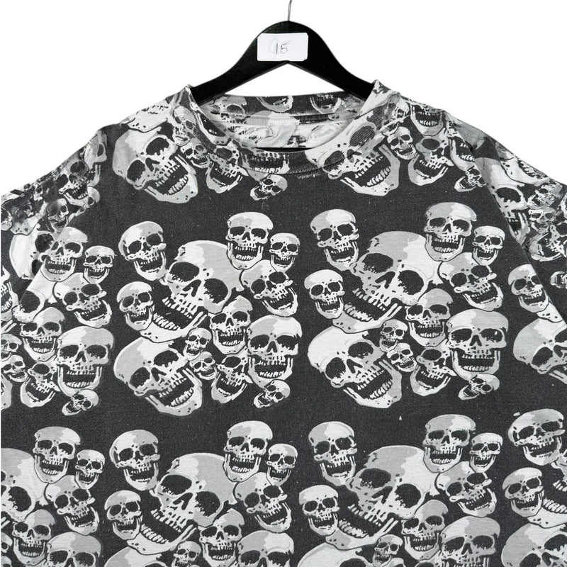 Vintage All Over Skull Print T-Shirt