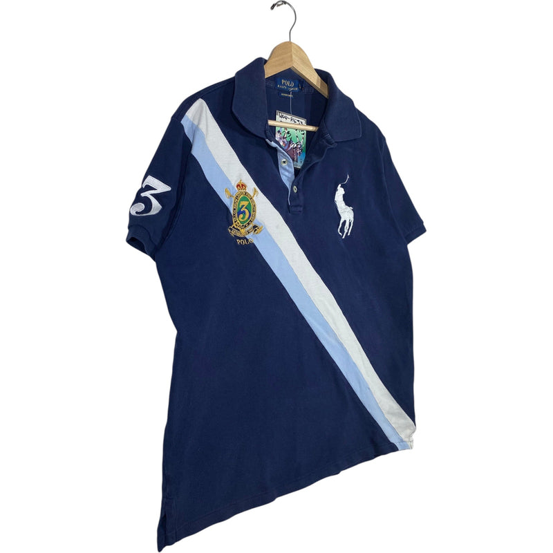 Vintage Polo Ralph Lauren Striped Crest Short Sleeve Polo