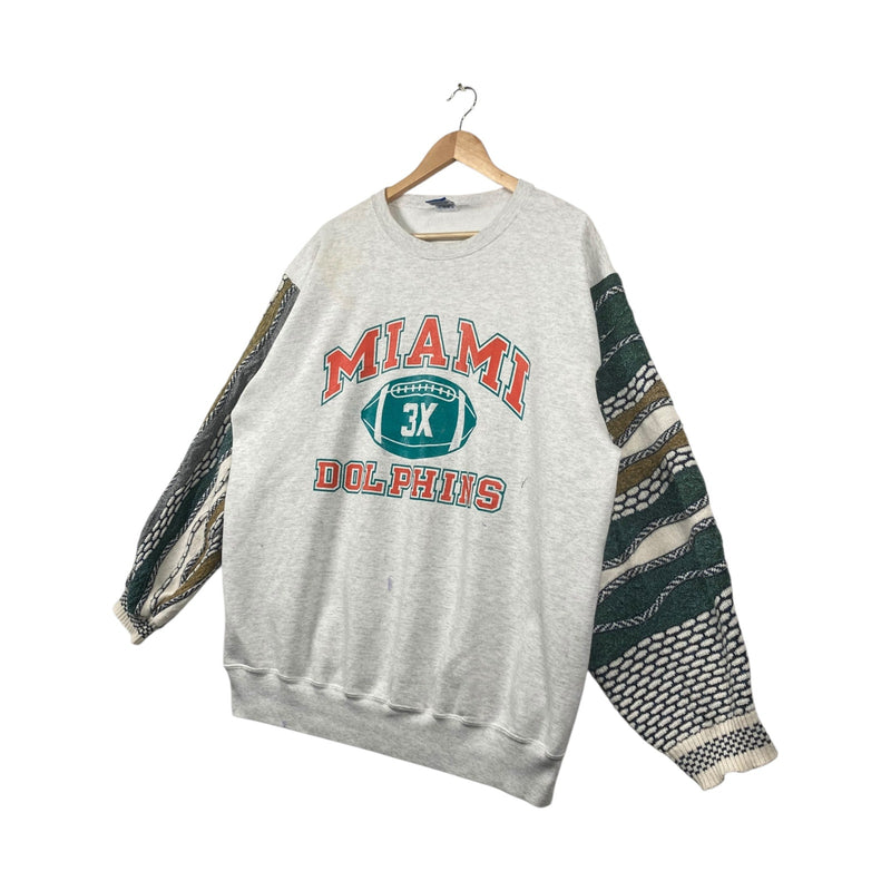 Vintage Champion Cut & Sew Coogi Style Miami Dolphins NFL Crewneck