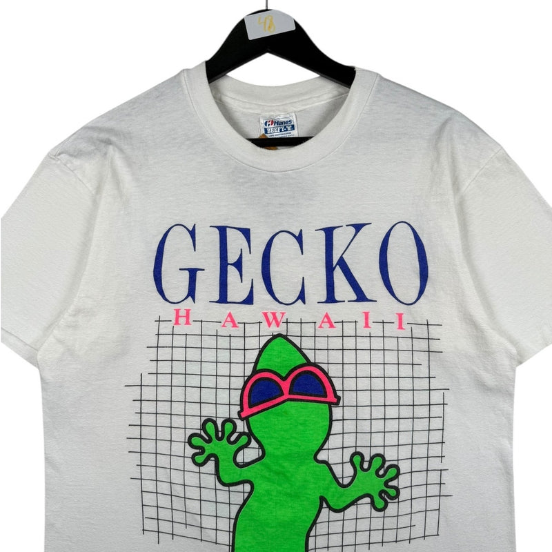 Vintage Gecko Hawaii Neon Lizard Graphic T-Shirt