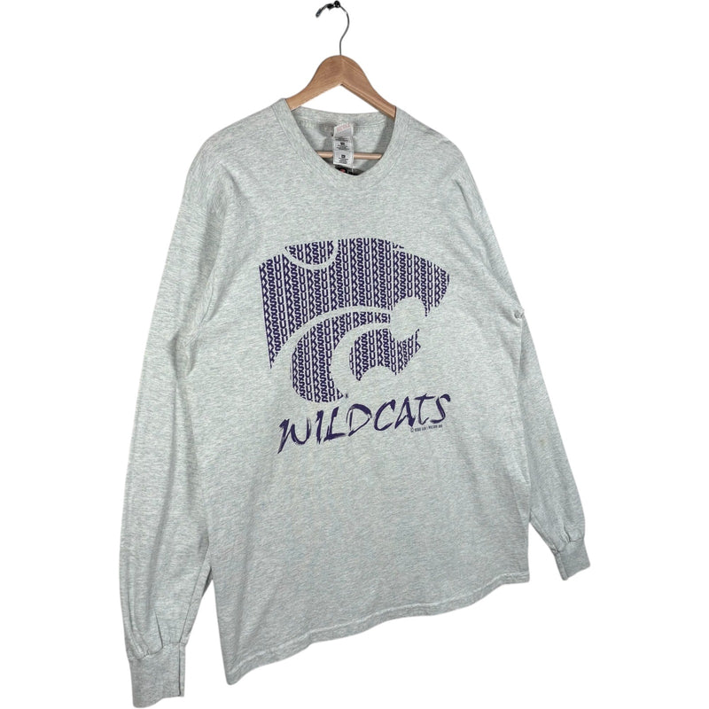 Vintage Kansas State University Wildcats Spellout Logo Long Sleeve