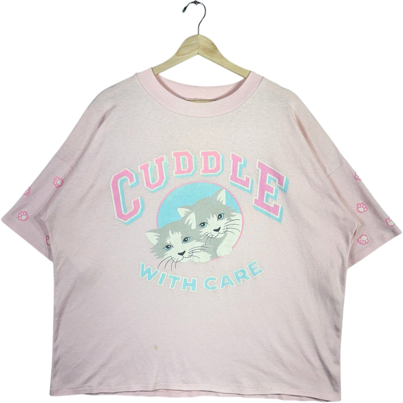 Vintage "Cuddle With Care" Cats Tee
