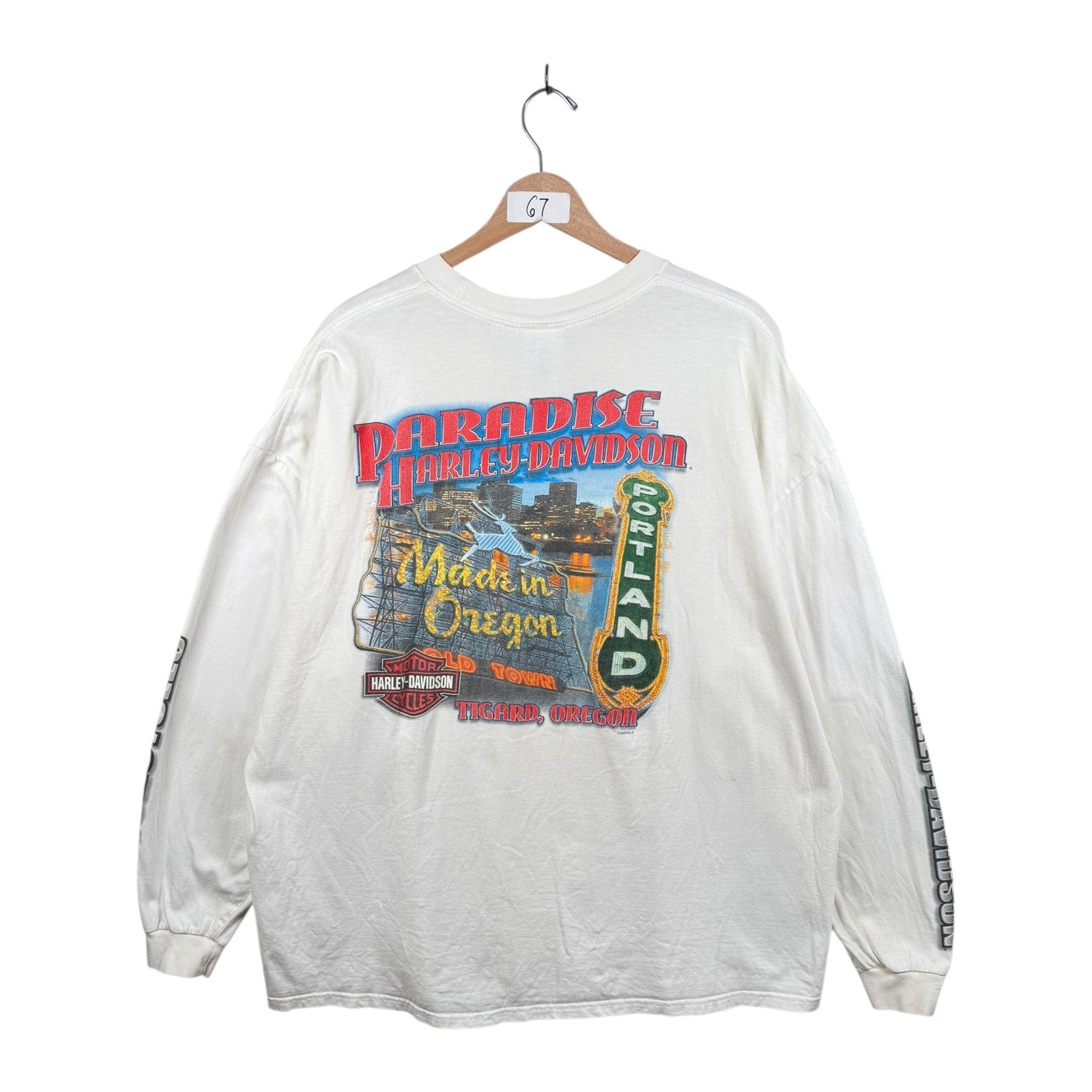 Vintage Harley Davidson Paradise Oregon Long Sleeve T Shirt