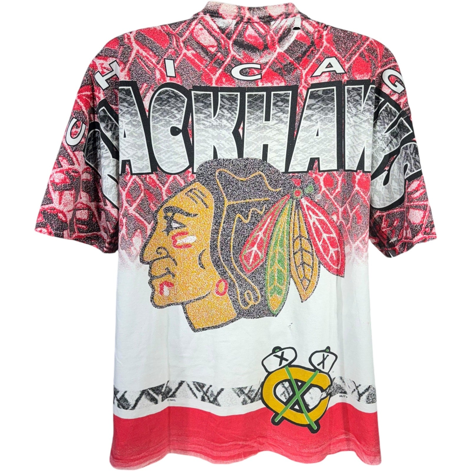 Vintage Chicago Blackhawks Big Face AOP Tee