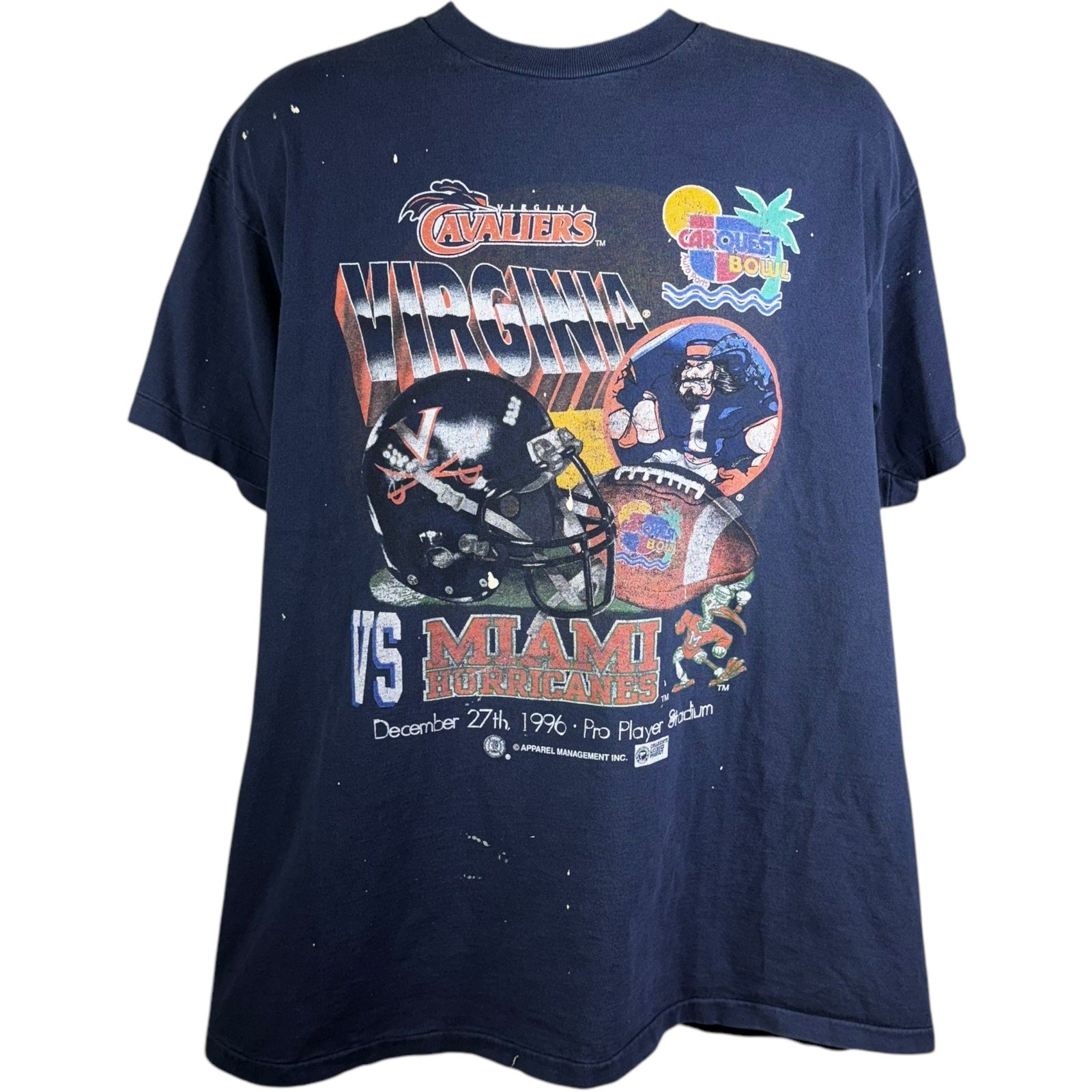 Vintage University of Virginia VS University of Miami Football Tee