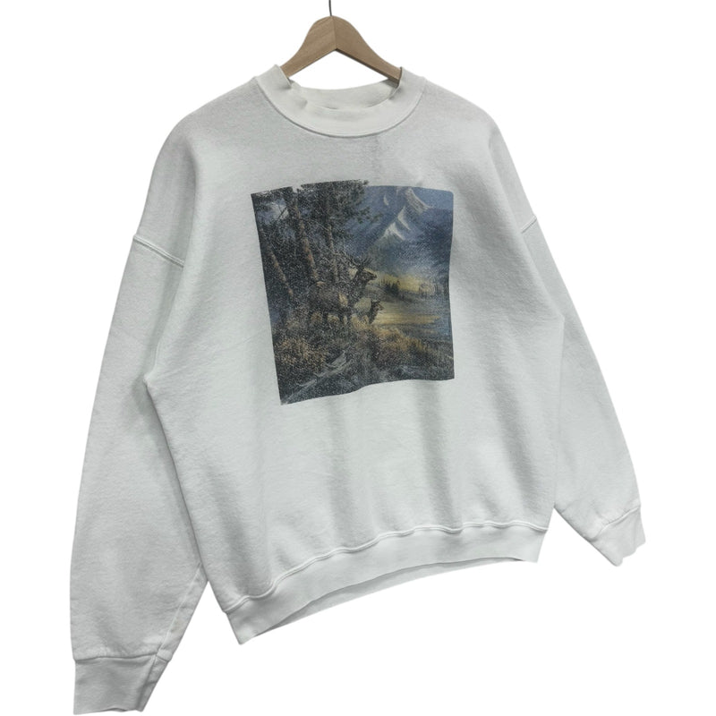 Vintage Deer Nature Art Crewneck