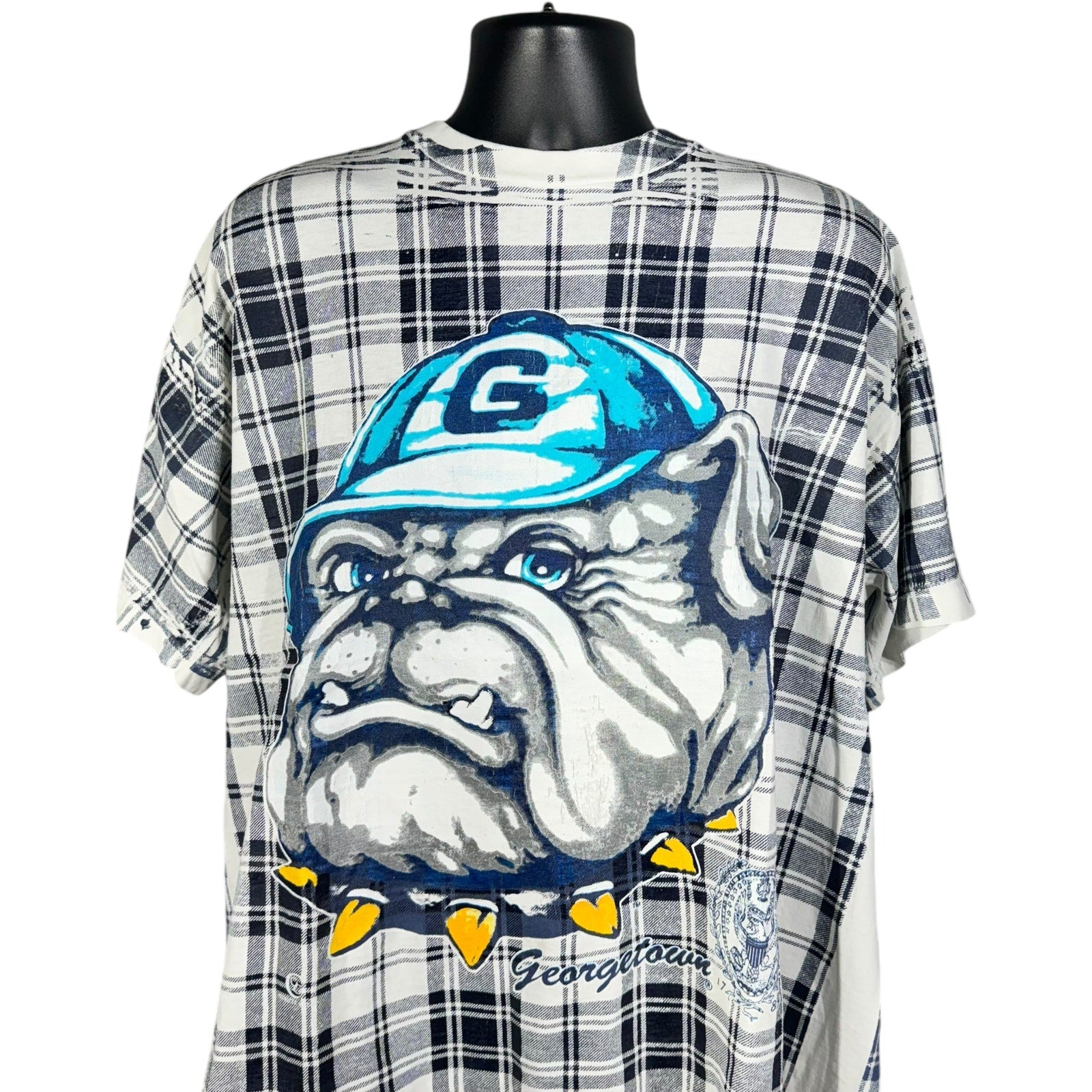 Vintage Georgetown University Plaid Mascot Tee