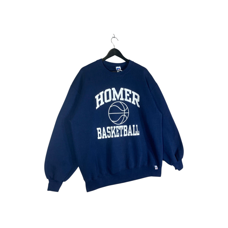 Vintage Homer Basketball Chest Spellout Crewneck