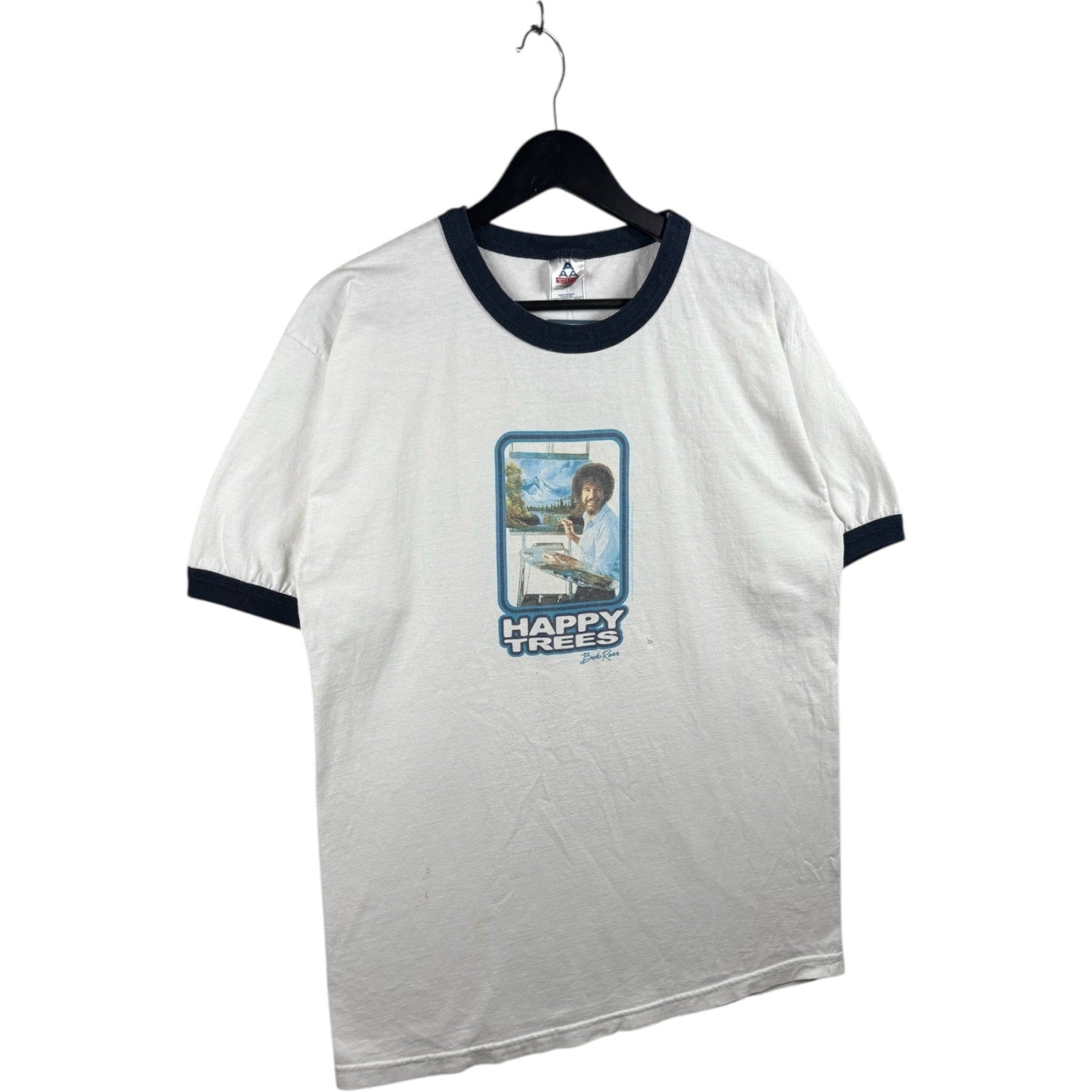 Vintage Bob Ross Happy Trees Ringer T-Shirt