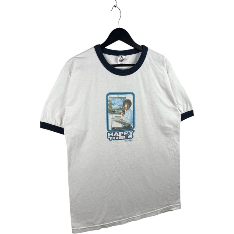 Vintage Bob Ross Happy Trees Ringer T-Shirt