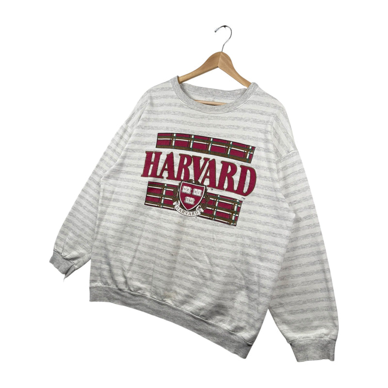 Vintage Harvard University Striped Crewneck