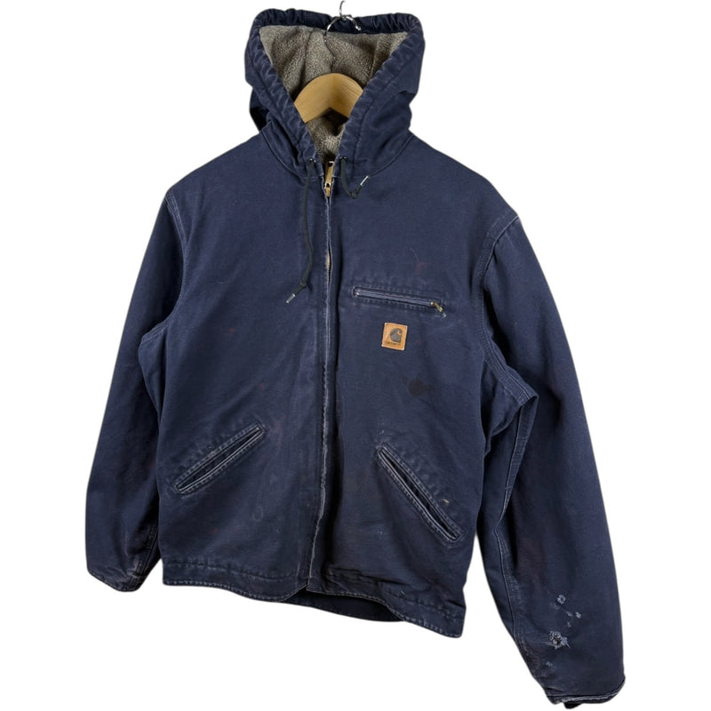 Vintage Carhartt Sherpa Lined Full Zip Hooded Workwear Jacket