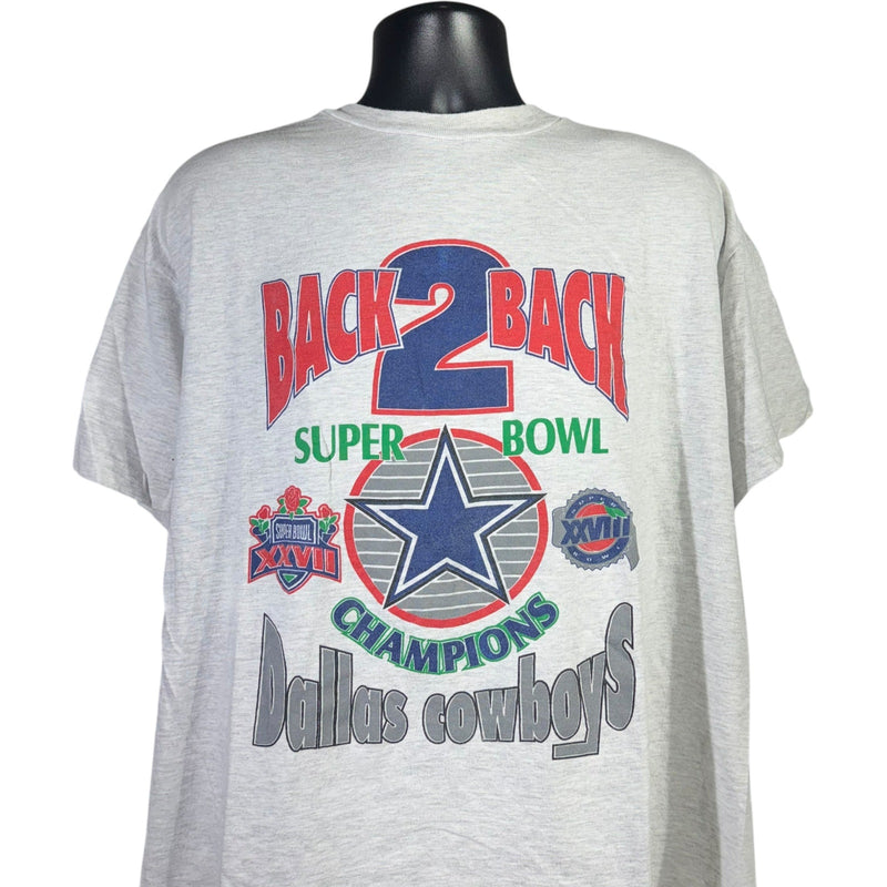 Vintage Dallas Cowboys Back To Back Super Bowl Champions Tee 90s