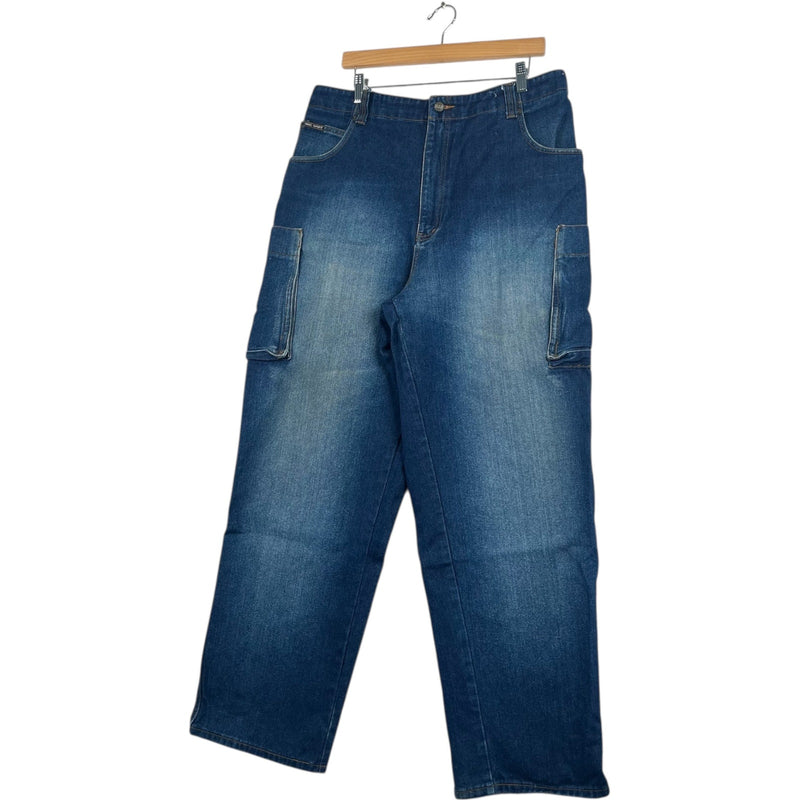 Vintage Mac Sport Denim Wide Leg Cargo Pants 36x31
