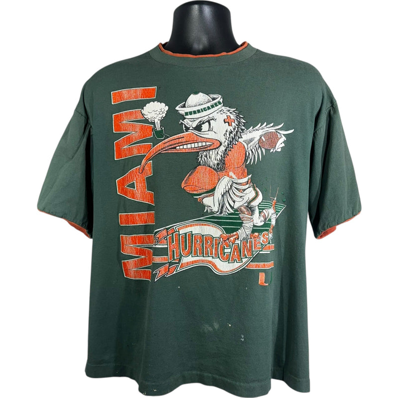 Vintage University Of Miami Hurricanes Mascot Tee 90s